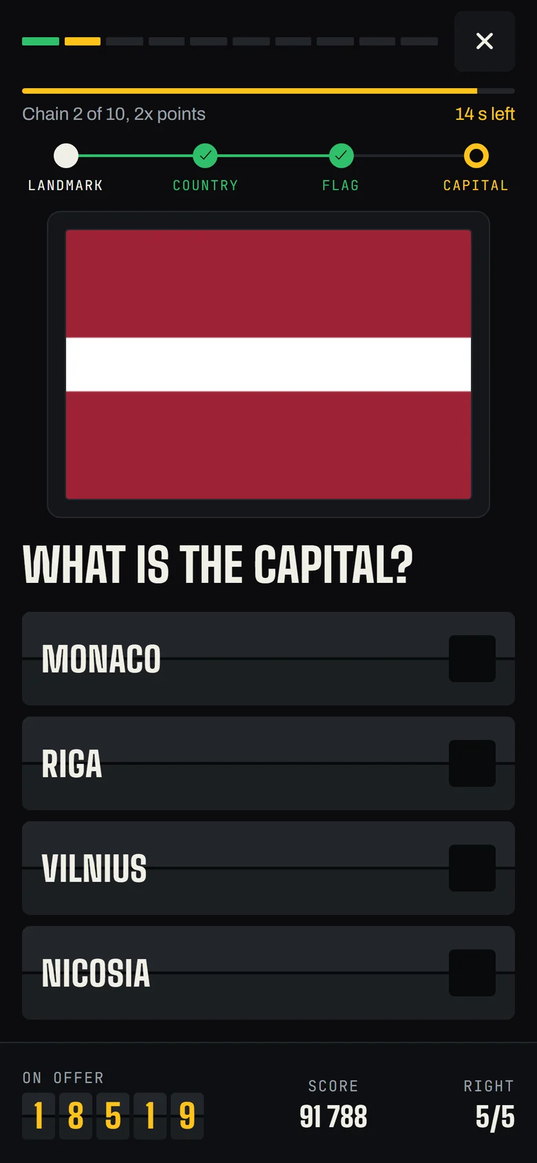 God chain step three: what is the capital of Latvia?